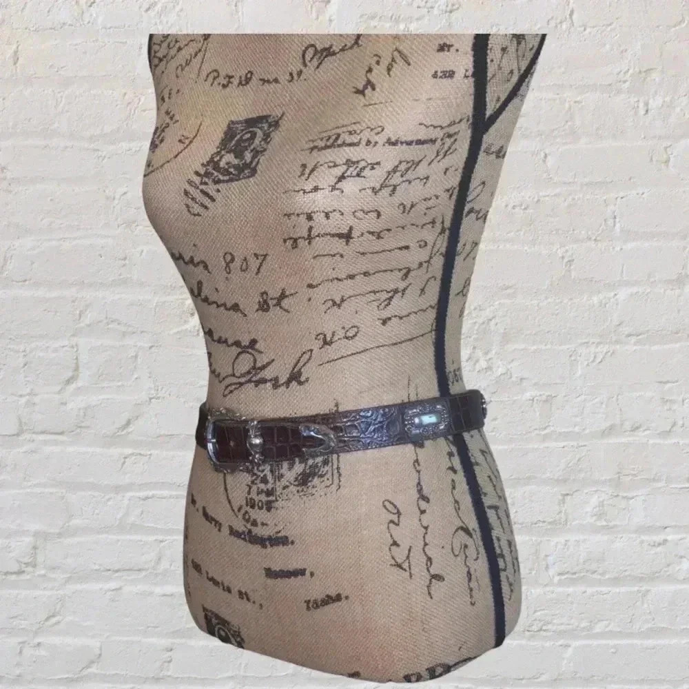 Brighton Croc Concho Belt - Vintage